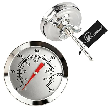 CloudHand 2 inch Grill Thermometer BBQ Thermometer Gauge Smoker Temperature Gauge Grill Pit Replacement Thermometer Stainless Steel Temp Gauge