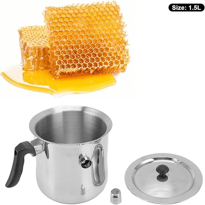 Candle Making Wax Pot, Stainless Steel Wax Cup Candle Making Pouring Pot Wax Melting Pot for Soy Wax Candle Soap Making DIY Crafts(1.5L)