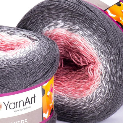 1 Skein/Pack Yarnart Flowers Gradient Yarn, Each Ball 8.8 Oz (250gr) / 1094 Yards (1000m), 55% Cotton 45% Acrylic, Superfine Fingering Weight for Knitting and Crochet, 279 - Black Purple
