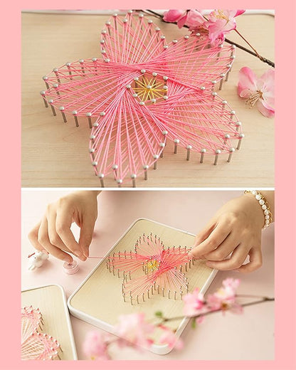 BAZIMA DIY String Art Kit for Beginner, DIY Sakura Craft Kit,Unique Gift,Craft Kit for Holidays