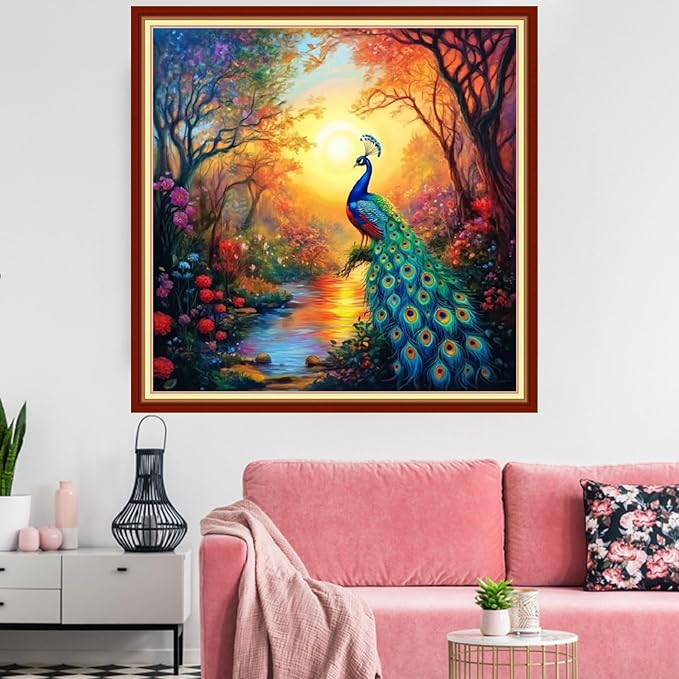 Redxing Stamped Cross Stitch Kits Embroidery kit for Beginners Adults Full Range of Embroidery Patterns Starter Kits DIY Printed Cross Stitch Kits Needlepoint Kits 11CT-Forest Hummingbird 18x18 inchs