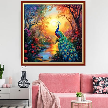 Redxing Stamped Cross Stitch Kits Embroidery kit for Beginners Adults Full Range of Embroidery Patterns Starter Kits DIY Printed Cross Stitch Kits Needlepoint Kits 11CT-Forest Hummingbird 18x18 inchs