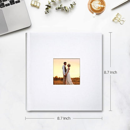 Mublalbum Photo Album 4x6 200 Photos Linen Cover with Memo Areas Photobook Pictures Book for Wedding Family Baby and Vacation (White)