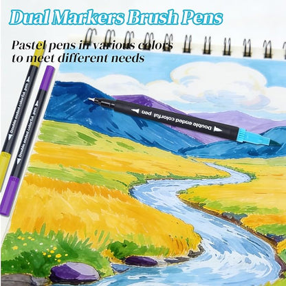 SZTCECDM 120Colors Art Markers for Adults, Fine Tip & Brush Pen Set for Coloring Books, Drawing, Watercolour Markers Pens, Artist Markers