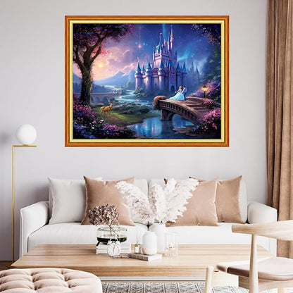 Findvoor Stamped Cross Stitch Kits for Beginner Embroidery Kits for Beginners Adults DIY 11CT Cross Stitch Patterns Needlepoint Kits Crossstitching Kits-Fairy Tale Castle 16x20 inch