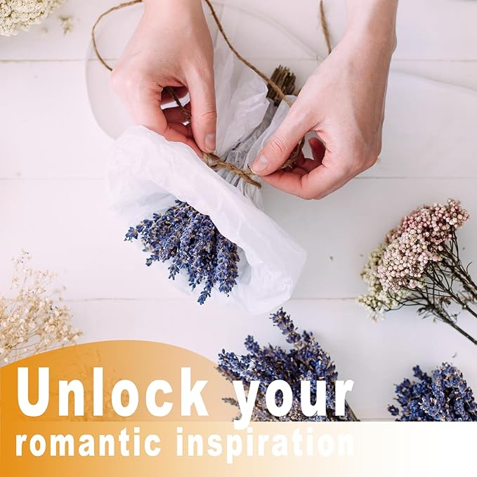 130Pcs DIY Mixed Natural Dried Flower Set, Preserved Flowers Bulk with Baby's Breath, Dried Roses, Eucalyptus Stems, Mini Handmade Flower Arrangement, Dried Flower for Home Decor