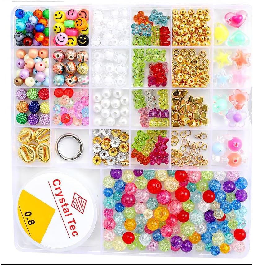 6380 PCS Jewelry Making Kit for Girls Ages 6-12 – nikkiGuo Seed Beads Clay Beads UV Color Changing Glow in the Dark Pony Beads Letter Beads Charms Tools Gift Box Bracelet Making Kit for Kids Teens - Image 3