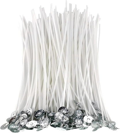 Candle Wicks 100% Natural Cotton, Braid Candle Wick Pre Waxed Non-Smoke Braided Wicks Beeswax Candles Wicks for Candle Making DIY Easter Candle Decor 6inch (15cm)