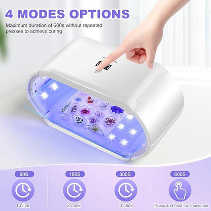 ENERFUN UV Light for Resin - Fast Curing UV Resin Light with Adjustable Time Setting Large Size 48W Two-Sided Portable Foldable UV Lamp with Silicone Mold Gloves