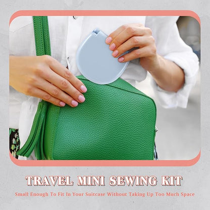 Yuxung 10 Pieces Mini Travel Sewing Kit Basic Portable Emergency Sewing Repair Kit in Bulk with Threads Scissors Needles for Beginner Traveler Hotel Charity Homeless