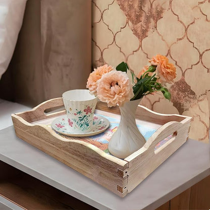 DIY Art Painting Wooden Tray Kit With Handle, Diamond Painted Table Decoration for Breakfast, Bar Dinner Table, Diamond Dots Gem Painting Art Set for Beginners (#37-Easter Eggs)