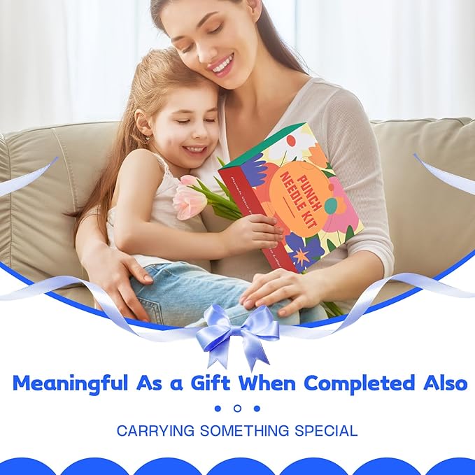 AtawLege 6 PCS Punch Needle Coasters Kit for Beginnners, Punch Needle Embroidery Craft Set for Adults & Children, DIY Festival Gift and Decoration with Monk Cloth Tools Yarns