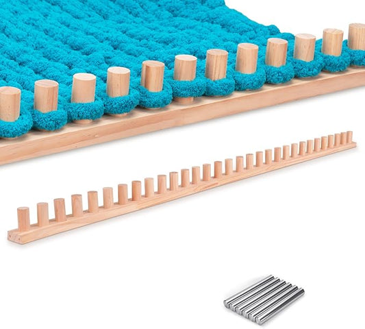 LITURTOO 63" Chunky Blanket Loom - Loom for DIY Throw Blankets, Adjustable Size Hand Knitting Yarn Chunky,No Needles Required,Beginner Friendly Yarn Craft (63")