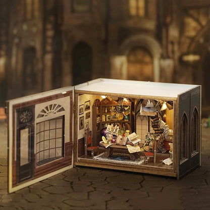 DIY Miniature House Kit, CUTEROOM Mini House Kit for Adult to Build, Wooden Dollhouse Making Kit with Furniture, Christmas Birthday Gifts (Magic)