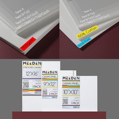 MEEDEN Oil Painting Kit, Painting Sets with Sketch Easel Box, Professional Art Paint Supplies Kit with Paint Brushes, Palette Knives, Canvases for Painting Supplies for Adults