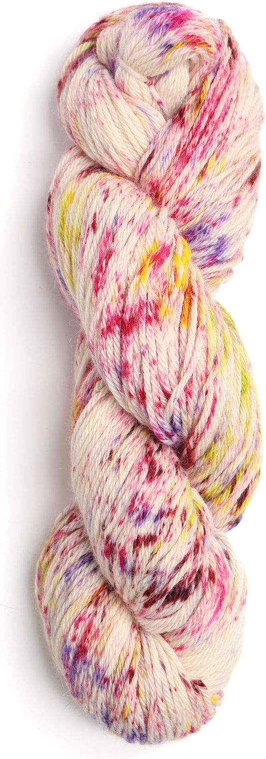 100% Baby Alpaca Yarn Wool 100g Hank DK Weight Hand Dyed Made in Peru - Heavenly Soft and Perfect for Knitting and Crocheting (Confetti Bloom, DK Hand Dyed - 100g Hank)
