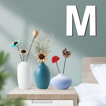 12 Inch Wooden Letter M, 1/4 Inch Thick Large Unfinished Wood Letter for DIY Crafts Home Wall Decor