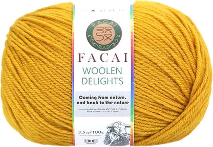 Facai Blend Merino Wool Yarn for Knitting - Worsted Weight,197yds (3.5oz) Ball, Ideal for Sweaters, Scarves, and Accessories (1, Tuscan Sun)