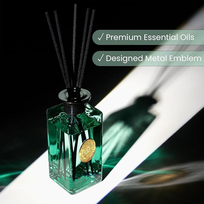 M&SENSE 10.14 oz Large Reed Diffuser | Sea Island CottonScent Oil Diffuser with Sticks |Hotel Collection Non-Toxic Essential Oil |for Bedroom Bathroom Living Room