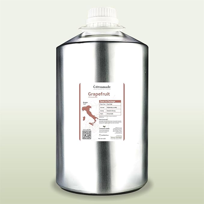 Nature Packaged Grapefruit Essential Oil - Direct from Citrusmade in Sicily- Pure Essential Oil for Diffusers and Aromatherapy | 100% Pure Therapeutic Grade (2LBS)