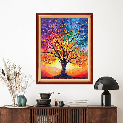Artvxeay Stamped Cross Stitch Kits | Embroidery Kits for Beginners Craft Kit Needlepoint for Adults Supplies DIY 11CT- (Sunlight Tree 16x20 inch)