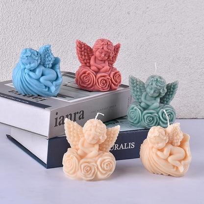2PCS Angel Silicone Candle Molds Epoxy Resin Wax Mold Silicone Shapes Mold for Candle Craft Making Festival Gift Decoration