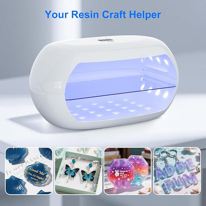 PUWANJILI UV Light for Resin,360° Ring Dual-Layer & Adjustable Time Setting (1/3/5min) UV Resin Light,56 LED High-Powered UV Lamp for Resin Curing,Fast Curing Lamp for Resin Molds,DIY Crafts Decor