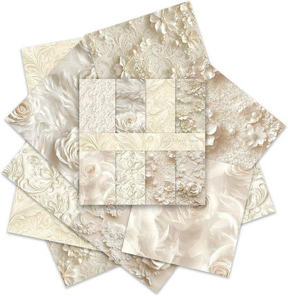 Scrapbook Paper,16 Sheets 5.8x5.8 Inch Rose Satin Style Scrapbook Supplies,Single-Sided Vibrant Origami Decoupage Paper for Diy Crafts, Card Making, Art Journaling