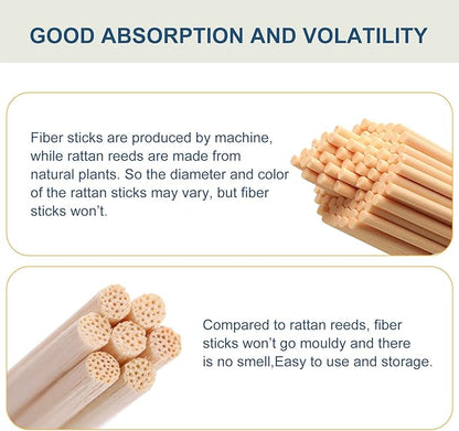 HOSSIAN 50pcs Reed Diffuser Sticks - Wood Rattan-Reed Sticks -Essential Oil Aroma Diffuser Sticks- Spa-Aromatherapy (Primary Color7/18cm)