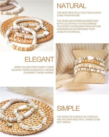 Deinduser Bracelet Making Kit, 7200pcs Clay Beads, 24 Colors 2 Boxes Beads for Bracelets, Clay Bead Bracelet Making kit with Letters, Numbers, Spacers, Ideal Gifts for Holidays