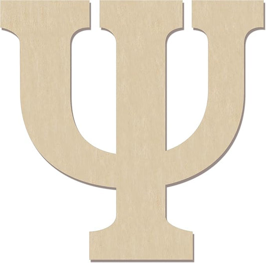 HILAZA 12 Inch Large Wooden Greek Letters, Unfinished Big Wood Letters for Wall Decor, DIY Crafts, Parties Wedding Christmas Home Decoration, Letter Psi (Ψ)