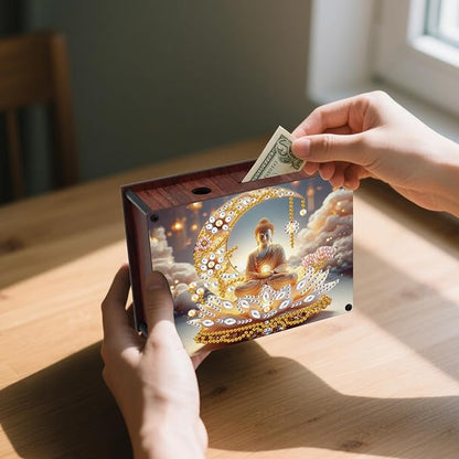 DIY Diamond Painting Money Box Kit, Religious Adult 5D Diamond Art Money Box, Creative Coin Diamond Art Storage Jar, Suitable for Birthdays, Christmas, Home Decor Handicraft Gifts