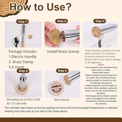 KAINSY Custom Electric Branding Iron for Wood Leather Food, Personalized Metal Burger Stamp for Plastic, Wood Burning Monogram Stamp, Durable Wood Burning Tool with Letter Stamps for BBQ Wedding Gifts