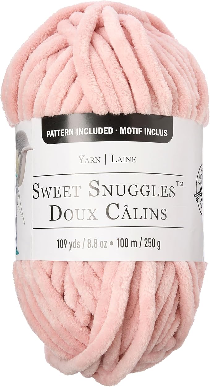 Loops & Threads Sweet Snuggles Yarn - Solid Yarn for Knitting, Crochet, Weaving, Arts & Crafts - Blush, Bulk 18 Pack