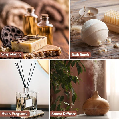 Essential Oils Set, Winter Scents Fragrance Oil Essential Oils for Diffusers for Home - Christmas Wreath, Gingerbread, Fireplace, Cranberry, Forest Pine, Winter Mint Scented Oil, 6x10ml