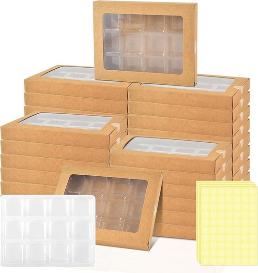 50 Pcs Wax Melt Molds with Boxes Gift Boxes for Wax Melts Wax Melt Boxes Crystal Clear Wax Melt Molds Wax Melts Containers for Wax Cubes Wax Tarts Wax Block