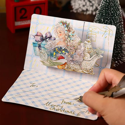AuriicLeaf Dream Christmas Eve PET Stickers, 90 Pcs Fantasy Ephemera for Scrapbooking, Journaling, DIY Crafting, and Holiday Art Supplies