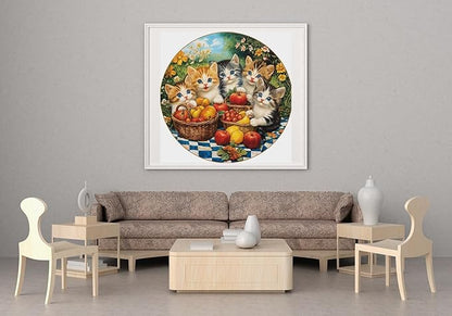 Moohue Stamped Cross Stitch Kits for Adults Animals Cats and Fruit 14CT Pre Printed Cross Stitch Kits for Beginners (Animals Cats and Fruit)