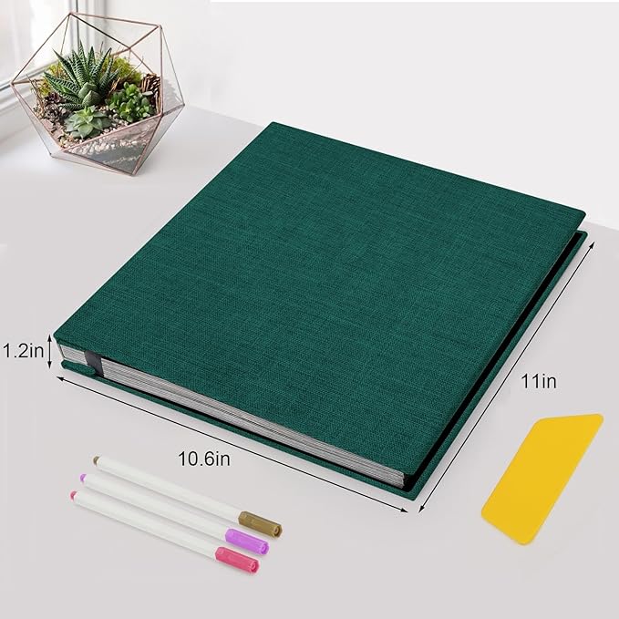 Zesthouse Photo Album Self Adhesive Pages, 60 Pages Magnetic Scrapbook Albums with Sticky Page, Photos Album Holds 8x10 & 5X7 & 4x6 & 6x8 & 3x5, Large Picture Book Ideal Gift for Family Wedding Baby