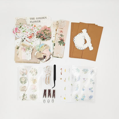 251PCS Vintage Scrapbook Supplies Pack, Scrapbooking Paper and Stickers Ephemera Bundle Junk Journal Kit for Art Aesthetic Journaling Collage Decoupage Craft (Mountain and Fields)
