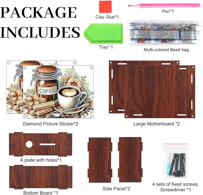 DIY Diamond Painting Money Box Kit, Afternoon Tea Adult 5D Diamond Art Money Box, Creative Coin Diamond Art Storage Jar, Suitable for Birthdays, Christmas, Home Decor Handicraft Gifts