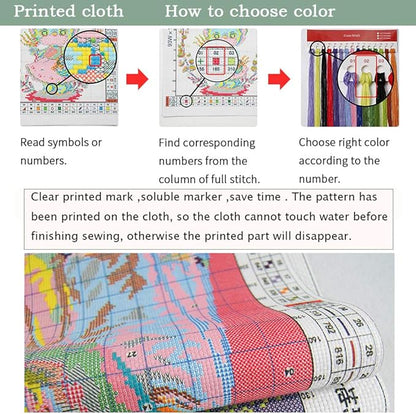 Threadhaven 16CT Stamped Cross Stitch Kit - Full Range Patterns for Adults, High - Definition Printing Embroidery Kit, Ideal for Beginners- Brazilian Dancer 14.1''×17.7''