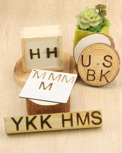 1" 10Pcs Wood Burning Letter Kit, Wood Burning Numbers for Wood Leather Hats Branding, DIY Gifts for Christmas Wedding Birthday, with 100W Electric Branding Iron and Wood Handle (Brass Numbers 0-9)