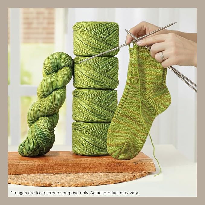 KnitPro Symfonie Hand Dyed Yarn | Extra Fine Merino Wool & Polyamide Blend for Knitting & Crocheting, Fingering Weight, Oeko-TEX Certified 400m, 100g Skein | Terra Variegated Macha