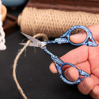 YOUGUOM Embroidery Scissors, Small Sharp Pointed Detail Shears for DIY Craft Needlework Yarn Sewing Cross Stitch Thread Cutting Handicraft Tool, 4.6in Blue Little Bird