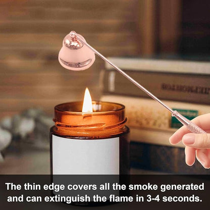 Set of 3, Candle Wick Trimmer, Candle Snuffer and Wick Dipper & Candle Accessory Set, Candle Care Kit for Candle Lover (Rose Gold)