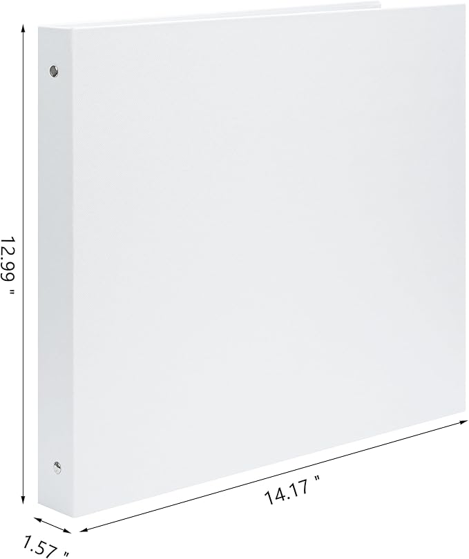 Remowith Large Scrapbook Album with 30 Sheets Plastic Sleeves and Scrap Book Paper 12x12 Inch, Linen Cover 3 Ring Photo album Scrapbooks for Wedding Baby Famliy Memory White