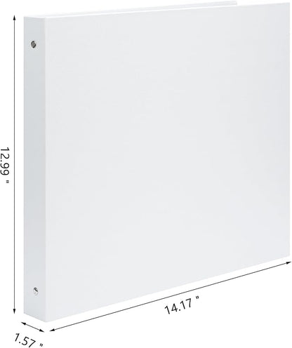 Remowith Large Scrapbook Album with 30 Sheets Plastic Sleeves and Scrap Book Paper 12x12 Inch, Linen Cover 3 Ring Photo album Scrapbooks for Wedding Baby Famliy Memory White