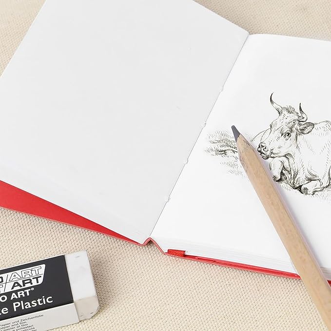 Pro Art Premier Sketch Book Travel 4"x 3" White 74lb Red 80 Sheets, Sketch Book, Sketchbook, Drawing Pad, Pad, Drawing Paper, Art Book, Paper, Sketchbook for