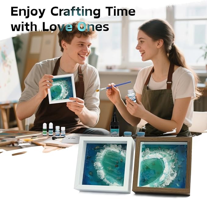 iLAND Craft Kits for Adults DIY UV Resin Kit Beach Themed Crafting Ocean Resin Art Creative Adult Crafts for Women Resin Art Set for Beginers Crafty Gifts for Women Teen Girls on Christmas Romantic
